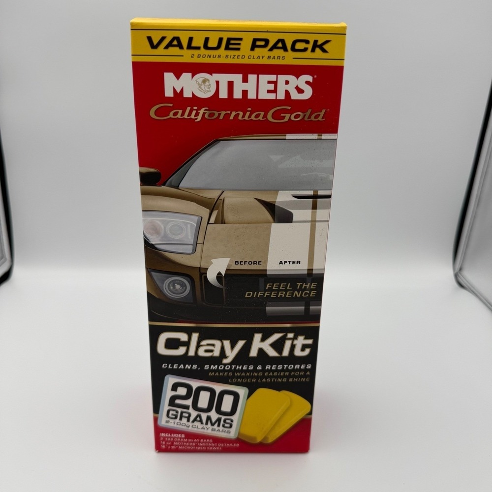 Mothers California Gold Clay Kit Value Pack 200 Grams Car Detailing